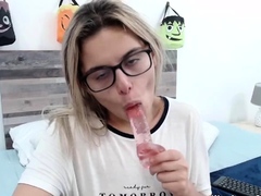 Small tits amateur Latina masturbates on webcam